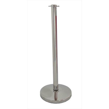 VIC CROWD CONTROL 12 in. Domed Base Economy Mirror Stainless Steel Post with Flat Post Ring 1612